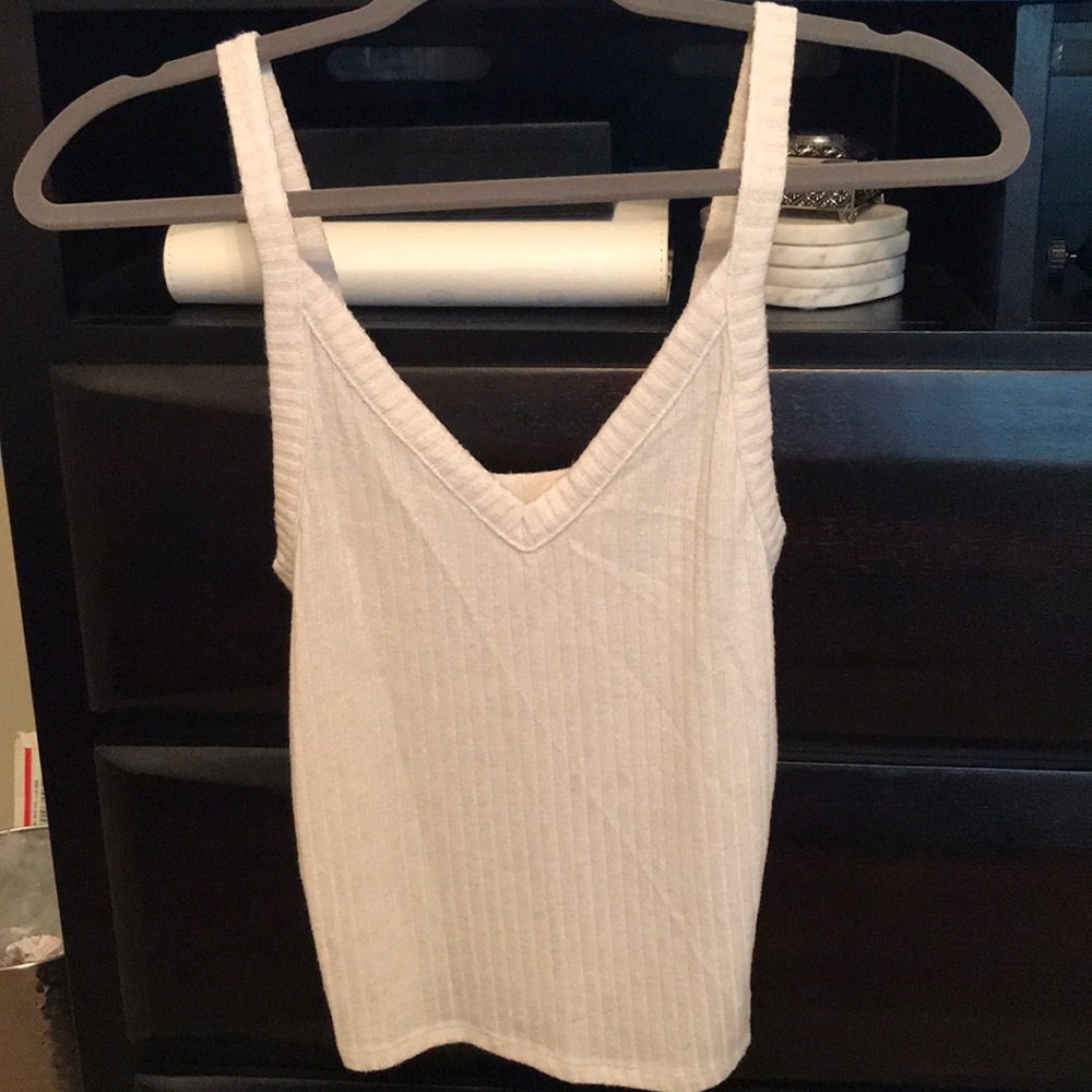 Ribbed White Cami